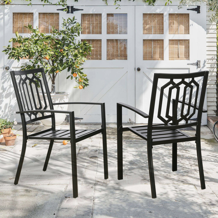 Stackable metal outdoor dining chairs hot sale